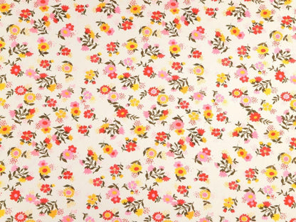Gertie Floral Linen Viscose Fabric in Ivory - Fabric Godmother