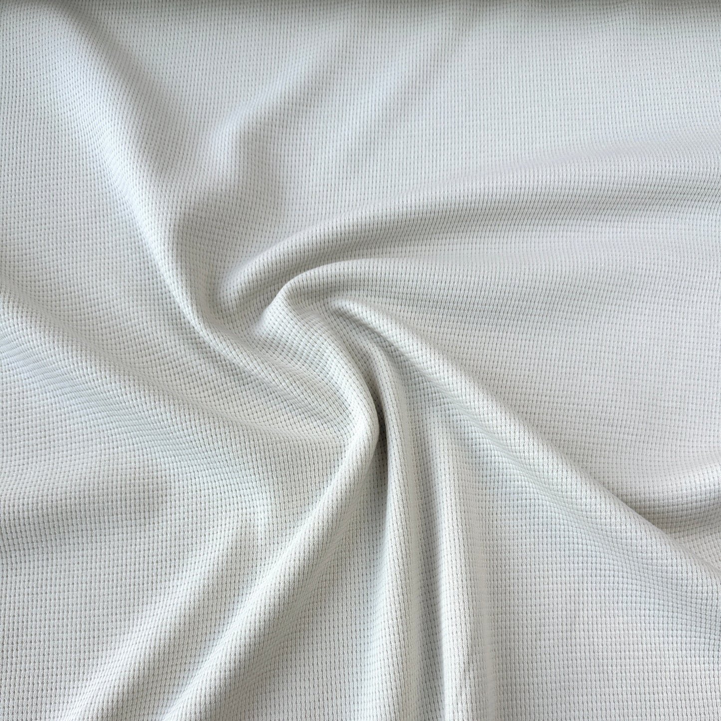 waffle weave knit fabric in ivory