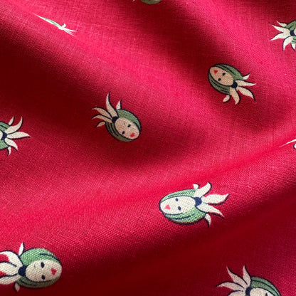 Ladies Faces Linen Cotton Blend Fabric (Ex Designer)