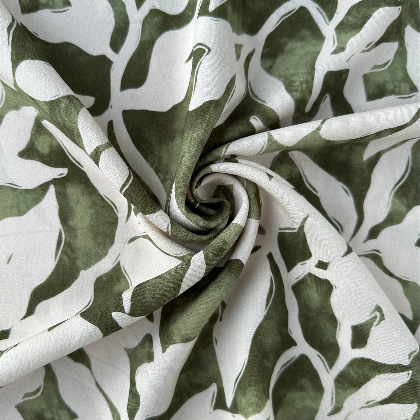 Leaves Lyocell Fabric in Green