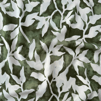 Leaves Lyocell Fabric in Green