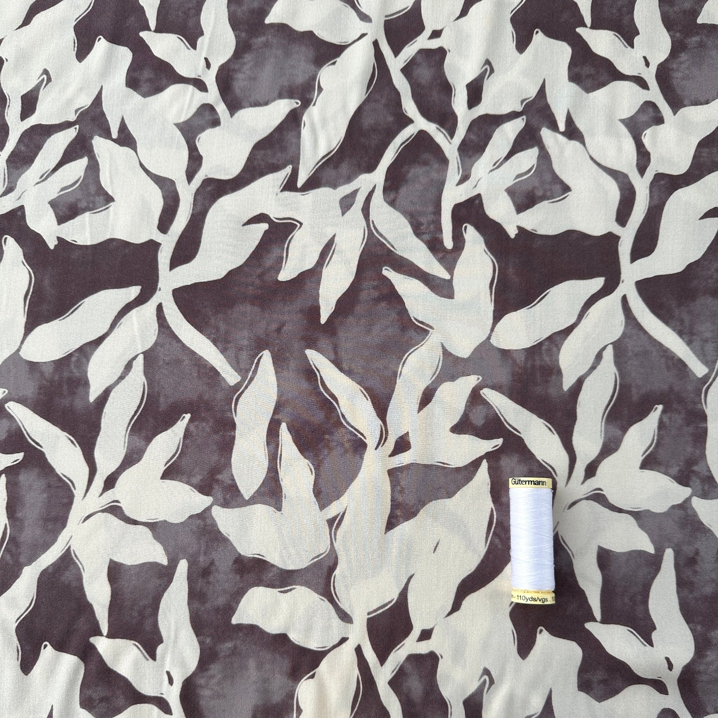 Leaves Lyocell Fabric in Mauve