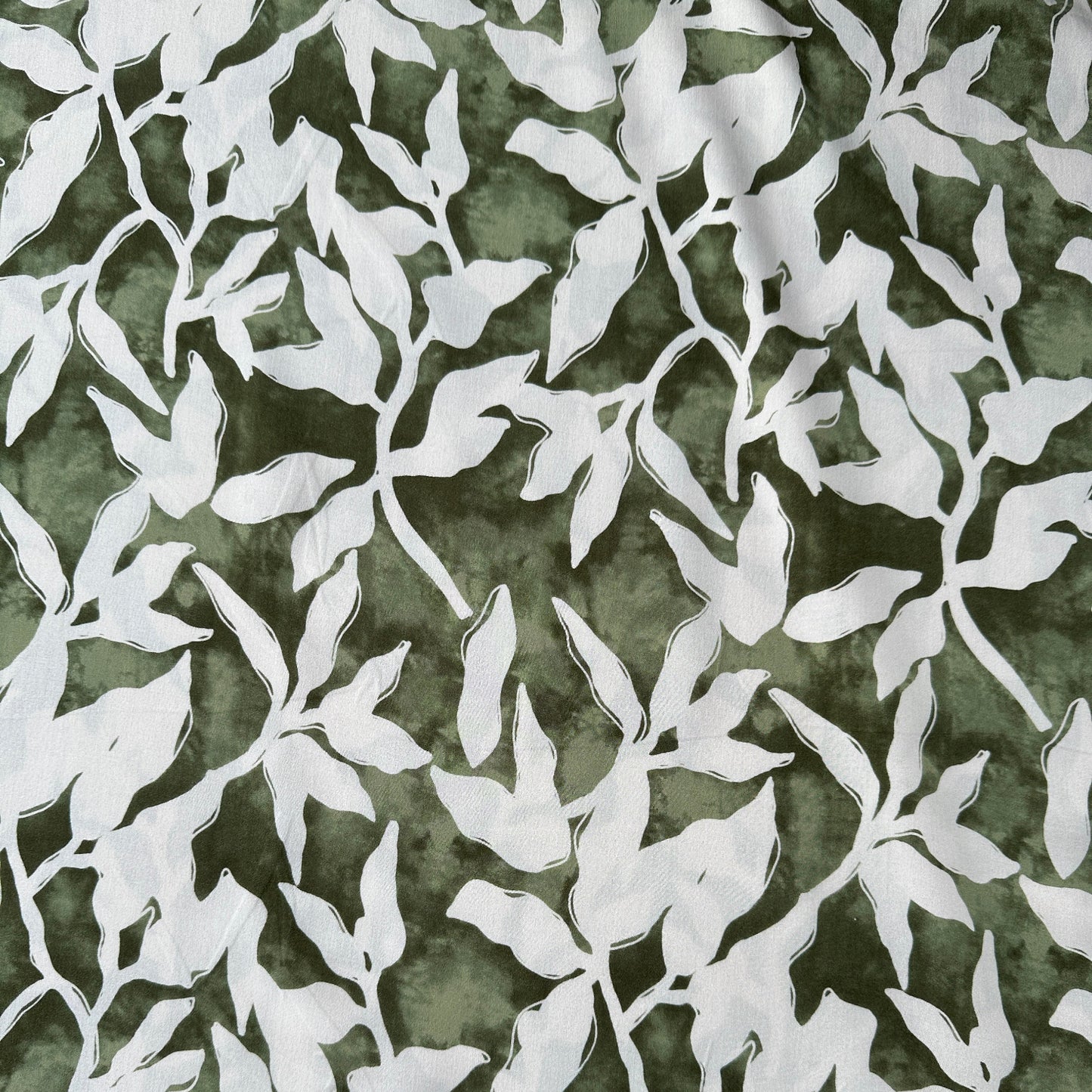 Leaves Lyocell Fabric in Green