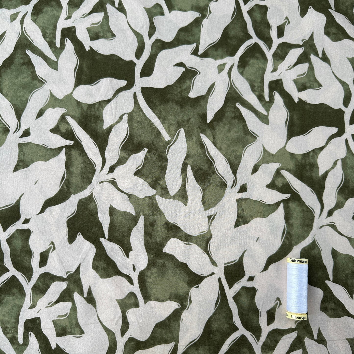 Leaves Lyocell Fabric in Green