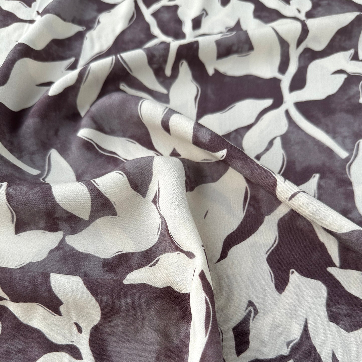 Leaves Lyocell Fabric in Mauve