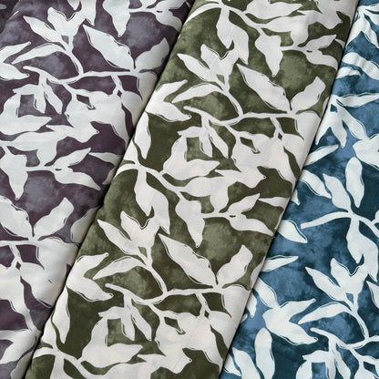 Leaves Lyocell Fabric in Mauve