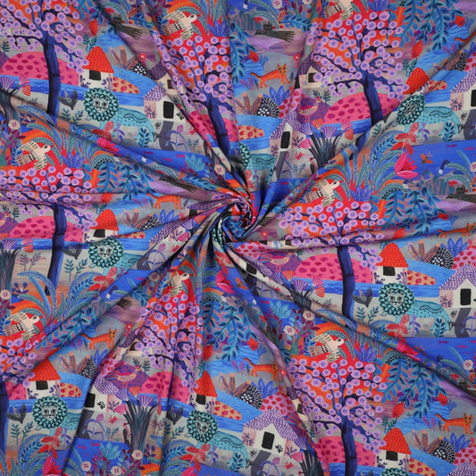 Lion Coyote LENZING™️ ECOVERO™️ Viscose Fabric  - Nerida Hansen