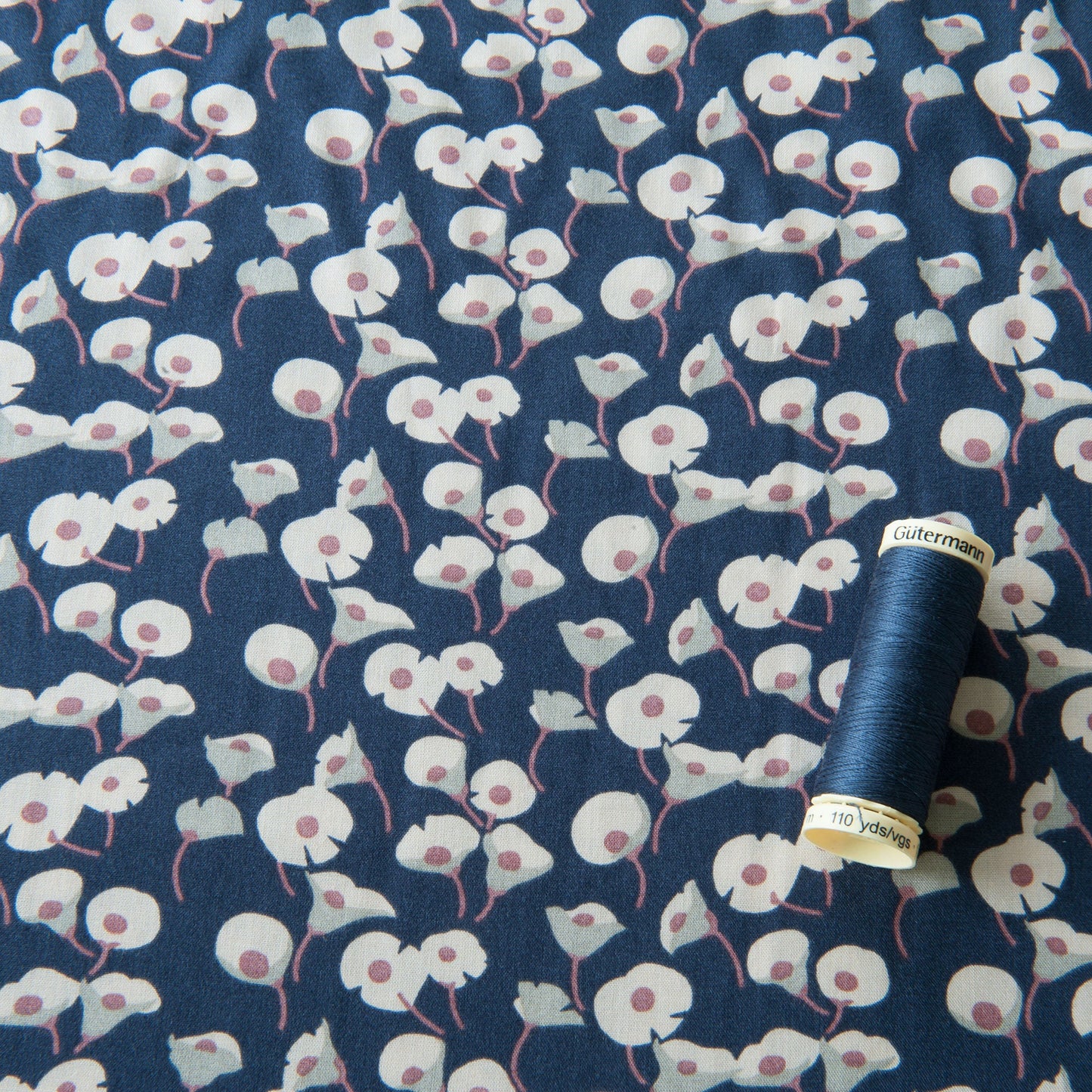 Lisa Viscose Fabric in Navy - 40cm