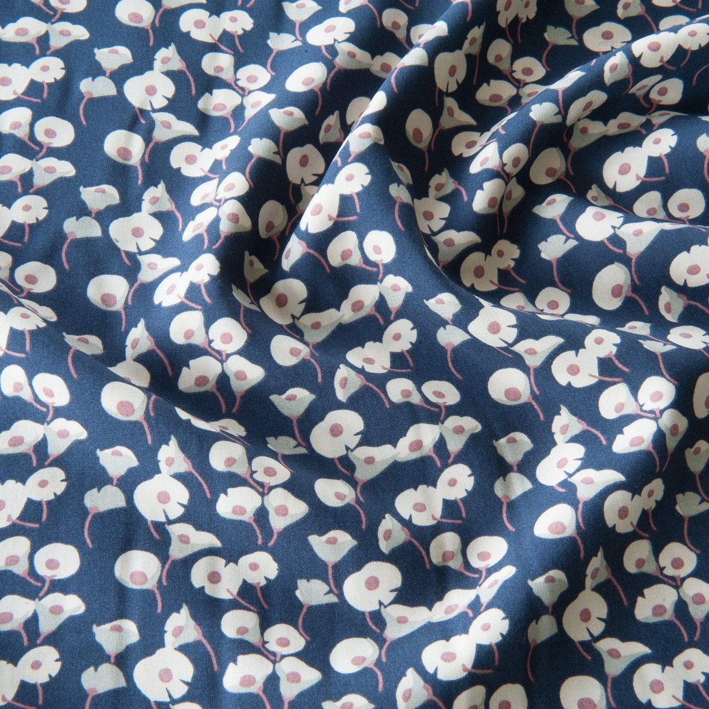 Lisa Viscose Fabric in Navy - 40cm