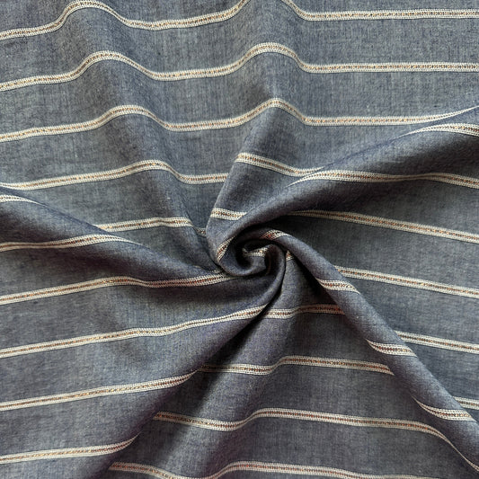 Lurex Stripe Viscose Cotton Fabric