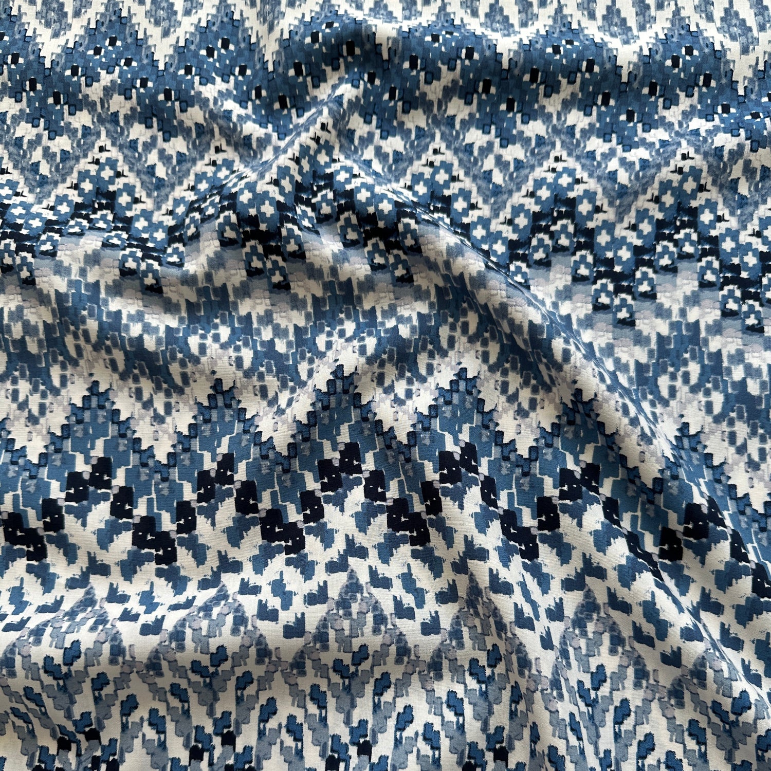 Lyra Rayon Cotton Blend Fabric in Blue