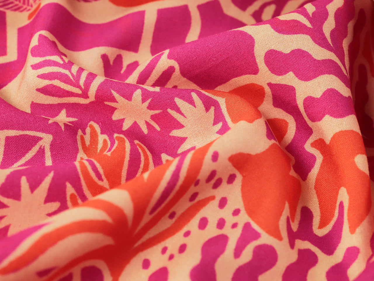 Enri Viscose Linen Fabric in Magenta  - Fabric Godmother