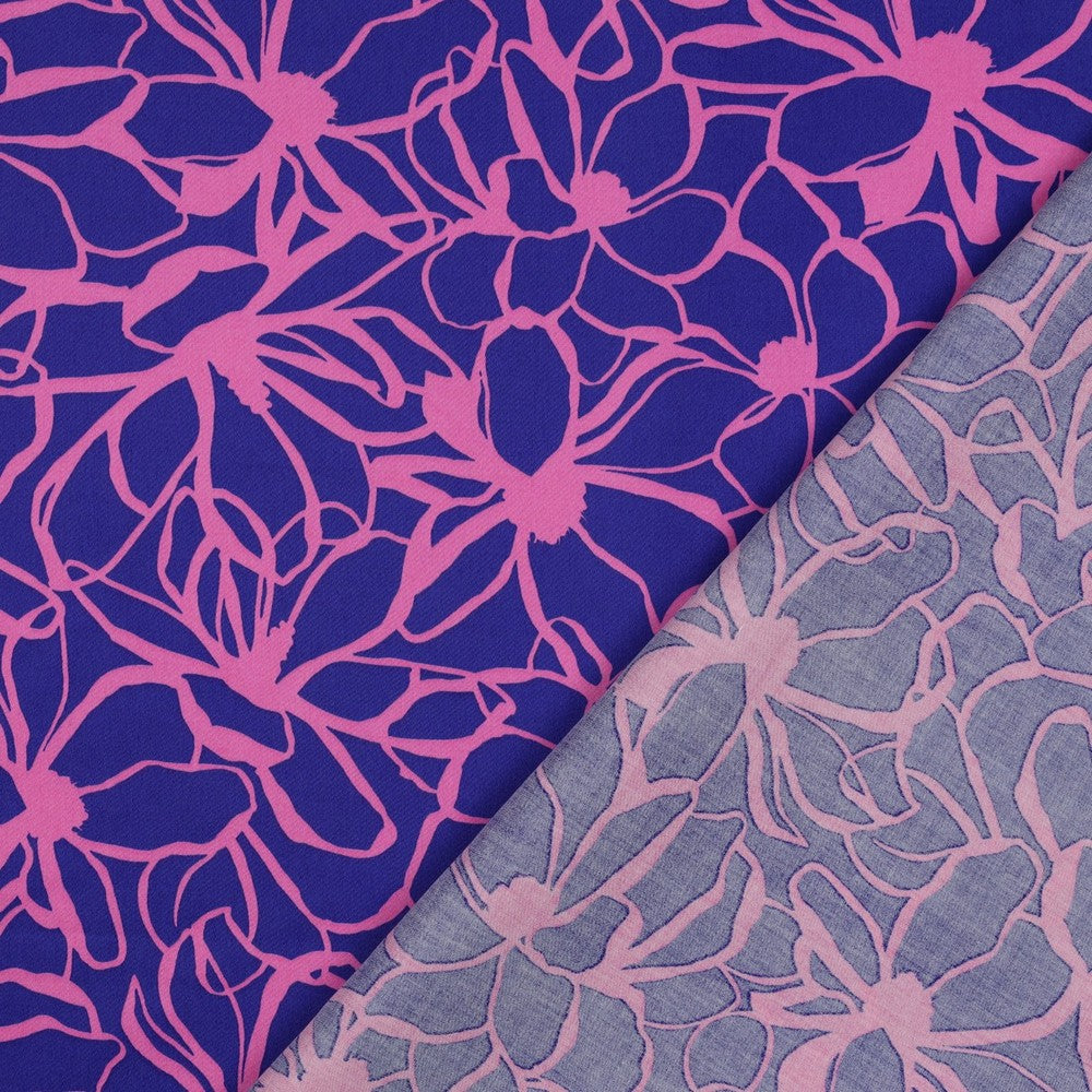 Magnolia Cotton Sateen Fabric in Royal Blue - Nerida Hansen