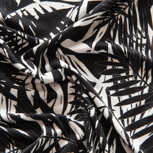 Monochrome Palms Viscose Jersey - 2.2m Piece