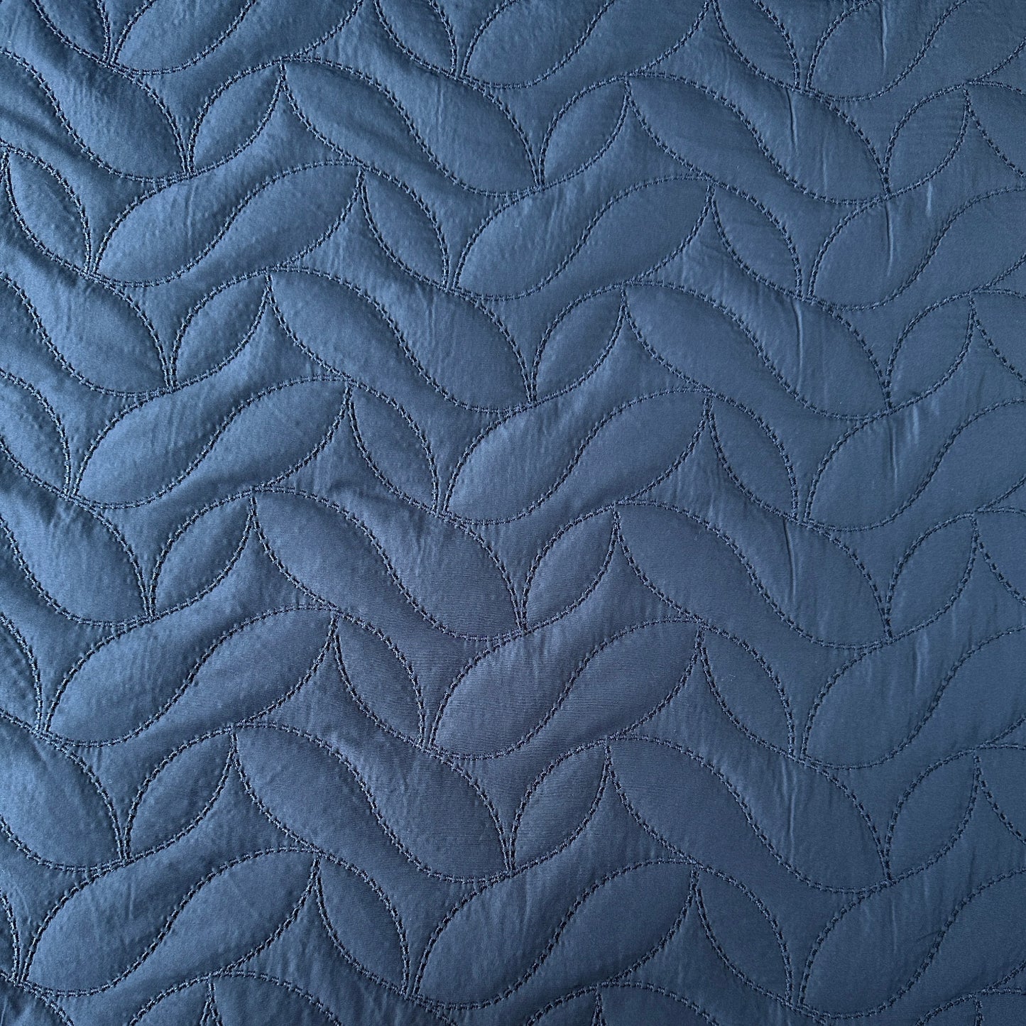 Navy Quilted Shower Proof Fabric With Fleece Back