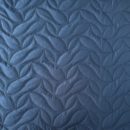Navy Quilted Shower Proof Fabric With Fleece Back