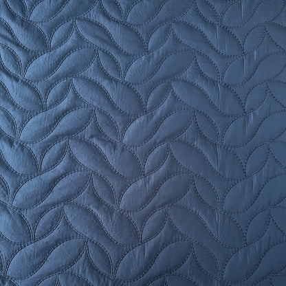 Navy Quilted Shower Proof Fabric With Fleece Back
