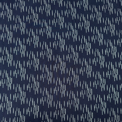Navy with White Lines Viscose Twill Fabric