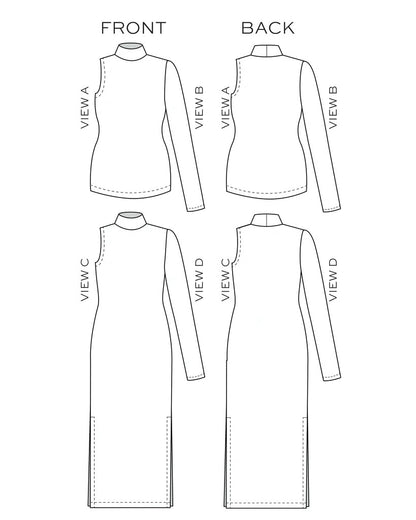 Nikko Top and Dress Sewing Pattern - True Bias