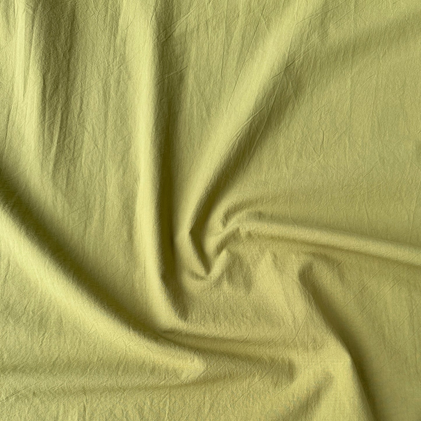 Olive Green Wrinkled Cotton Fabric