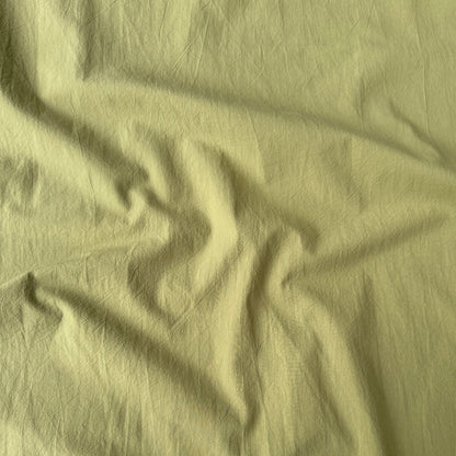 Olive Green Wrinkled Cotton Fabric