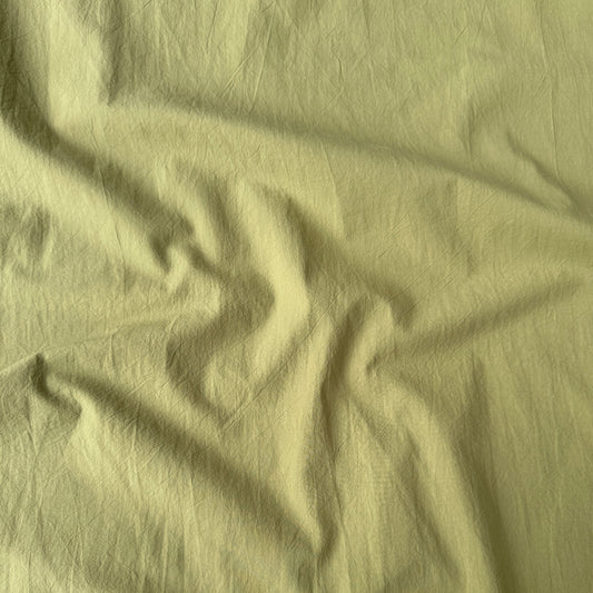 Olive Green Wrinkled Cotton Fabric
