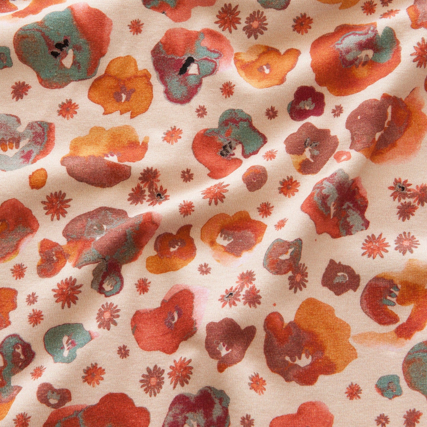 Painted Poppies Organic Cotton Jersey  - 75cm