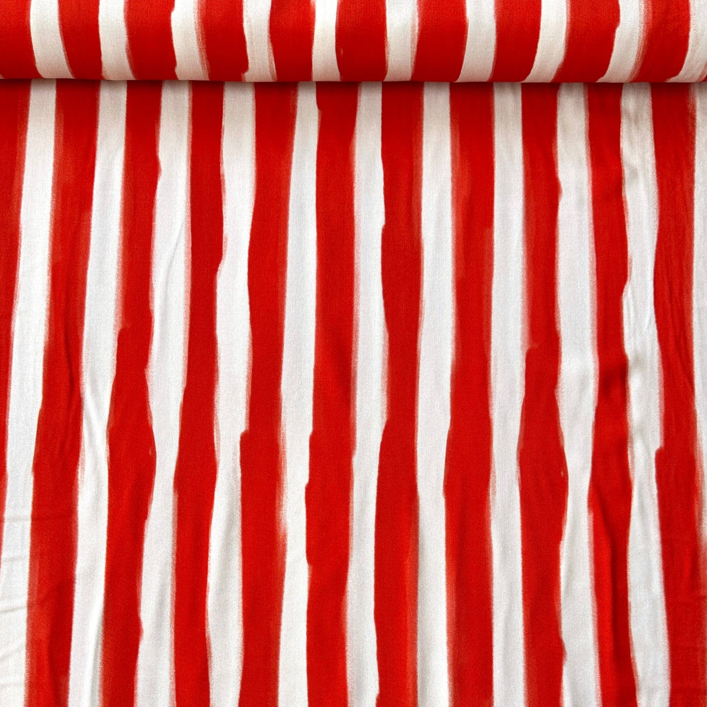 Orange stripe viscose fabric