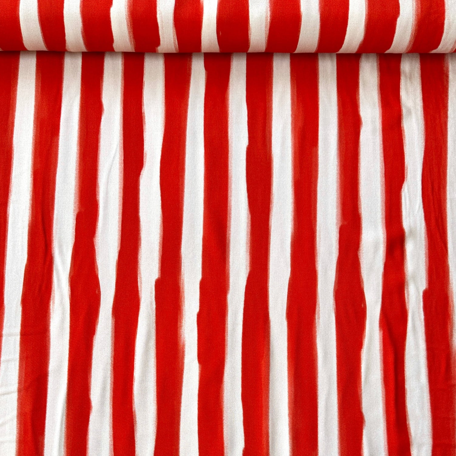 Orange stripe viscose fabric