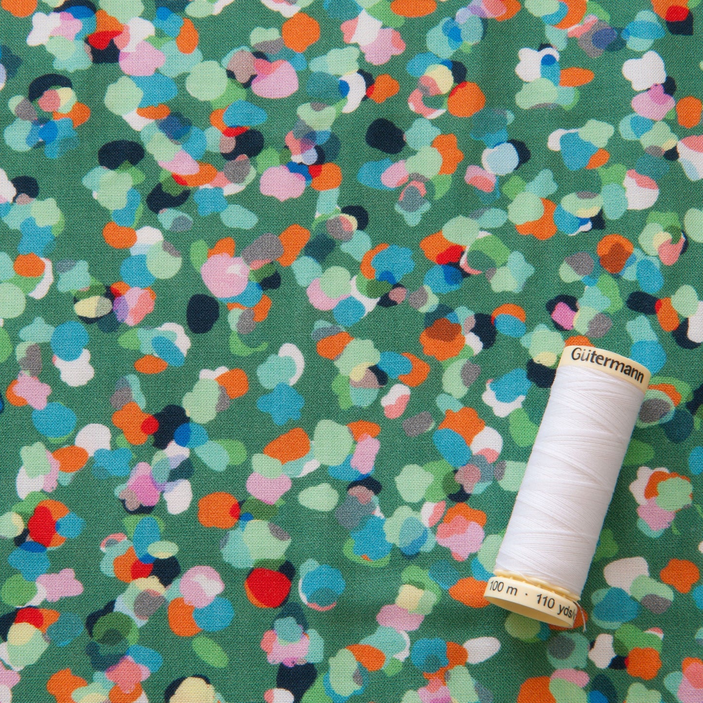 Party Spot Rayon Fabric in Emerald - Dashwood Studio / Rachel Parker - 1.35m Piece
