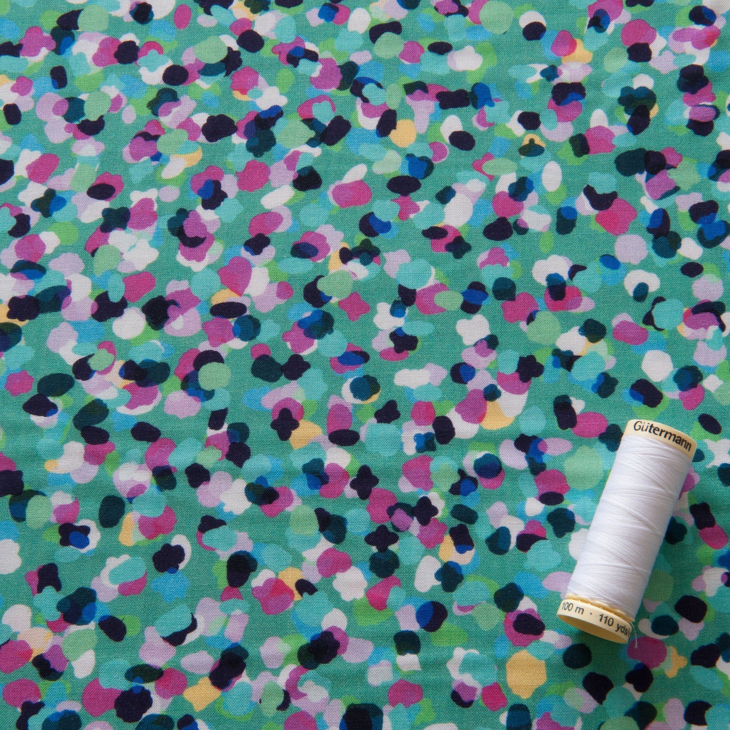 Party Spot Rayon Fabric in Teal - Dashwood Studio / Rachel Parker - 80cm piece