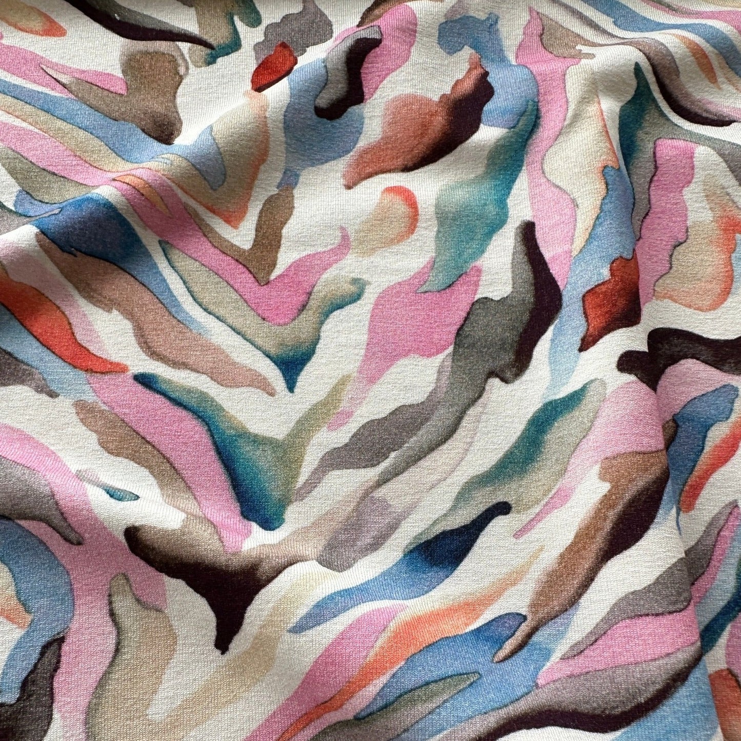 Pastel Animal Print Viscose Jersey Fabric