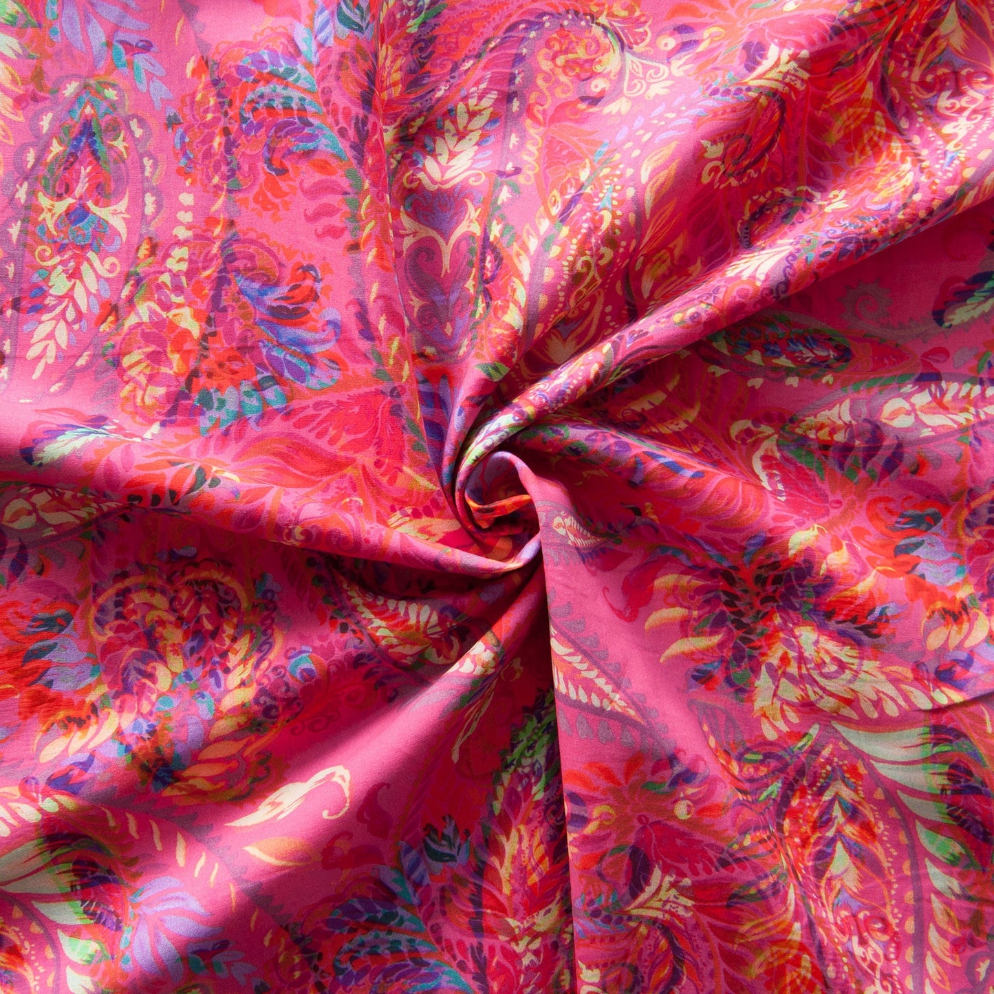 Pink Paisley Pima Cotton Lawn Fabric - 35cm Piece