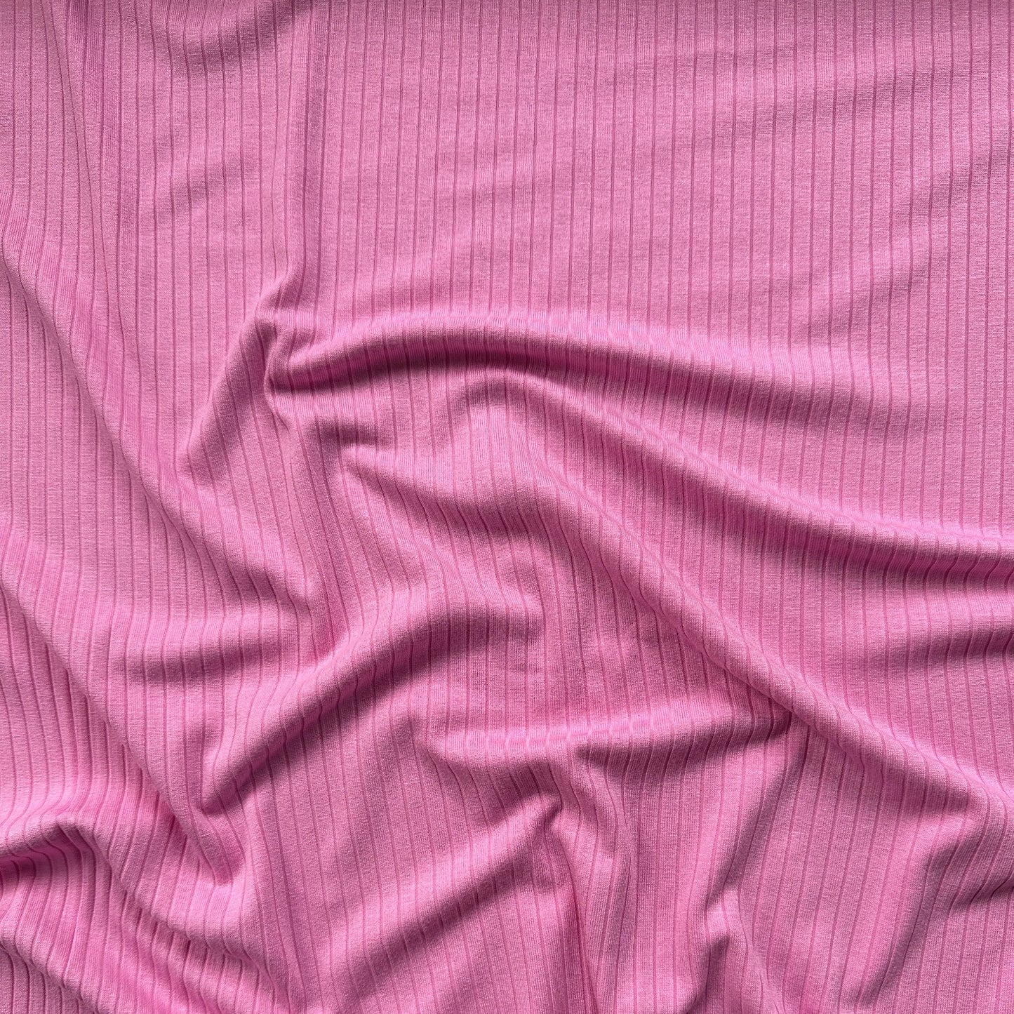 Pink Rib Knit Viscose Jersey Fabric