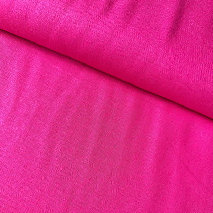 Close up of Pink Viscose Linen Fabric