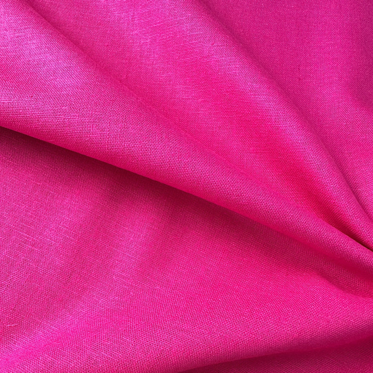 Close-up of Pink Viscose Linen Fabric
