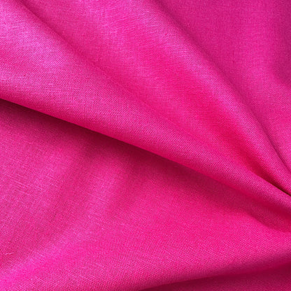 Close-up of Pink Viscose Linen Fabric
