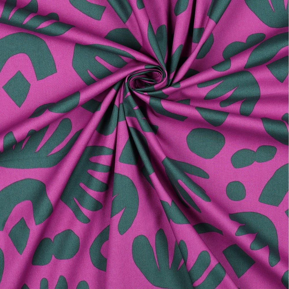 Puzzle Directions Cotton Poplin Fabric in Purple - Nerida Hansen