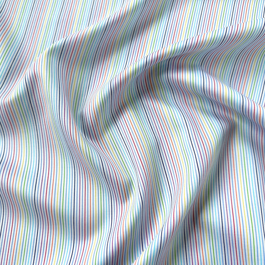 Multicoloured striped fabric