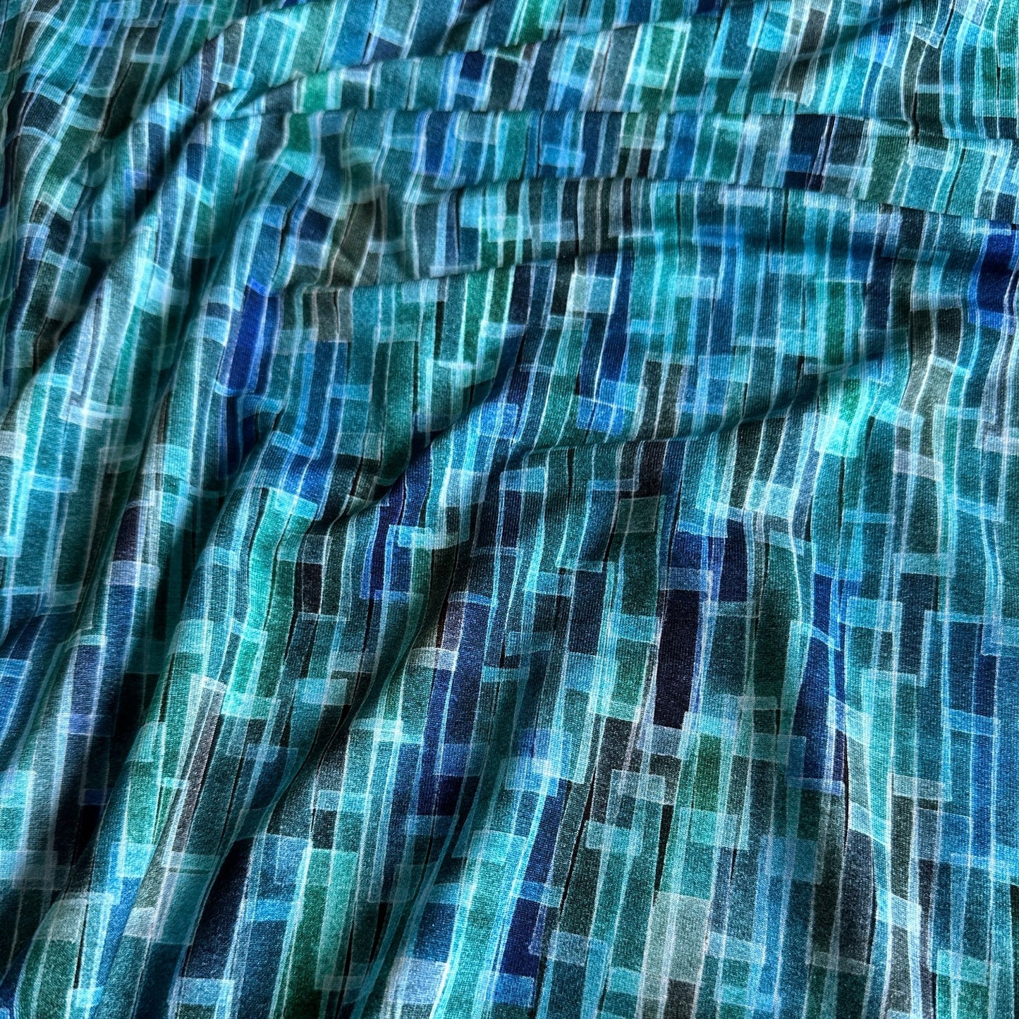 Rectangles Viscose Jersey Fabric