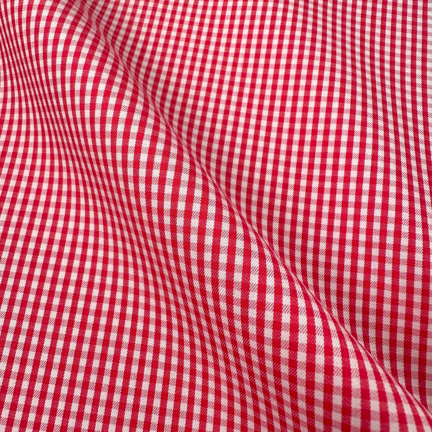 Close up of red and white checkedfabric