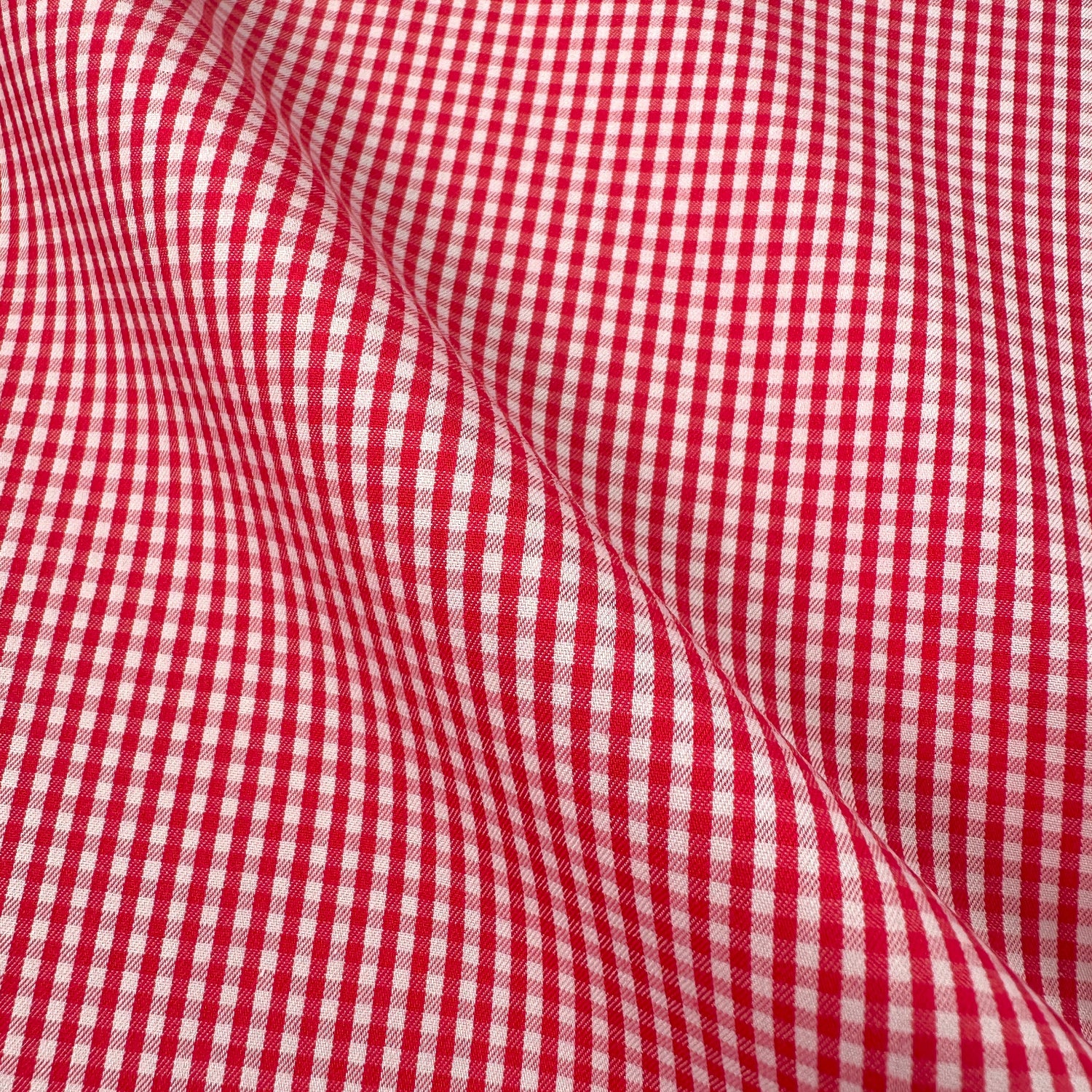 Close up of red and white checkedfabric