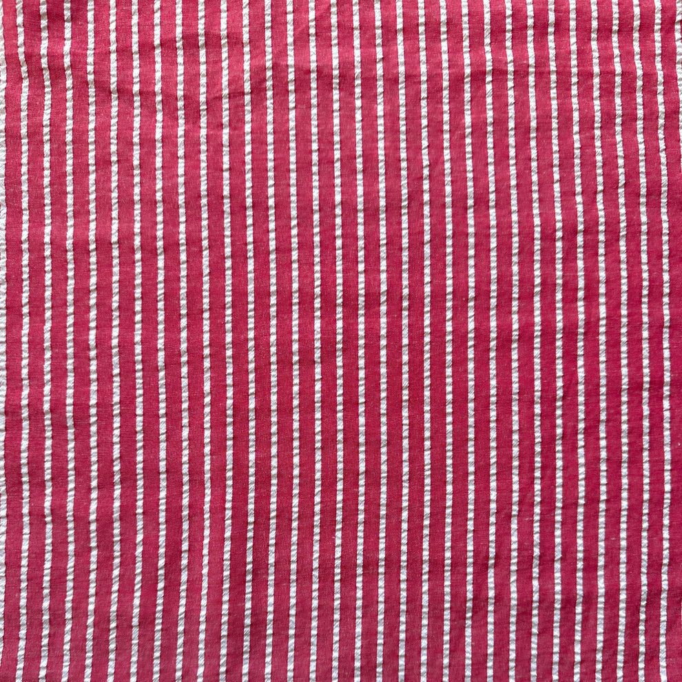 Red and White Stripe Seersucker Fabric – Sew Sew Sew