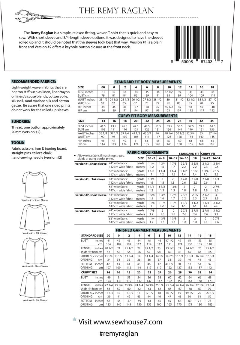Remy Raglan Top Sewing Pattern by Sew House Seven