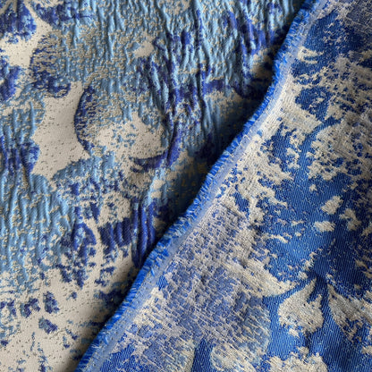 Sparkly Brocade Fabric in Blue - 2.15m Piece