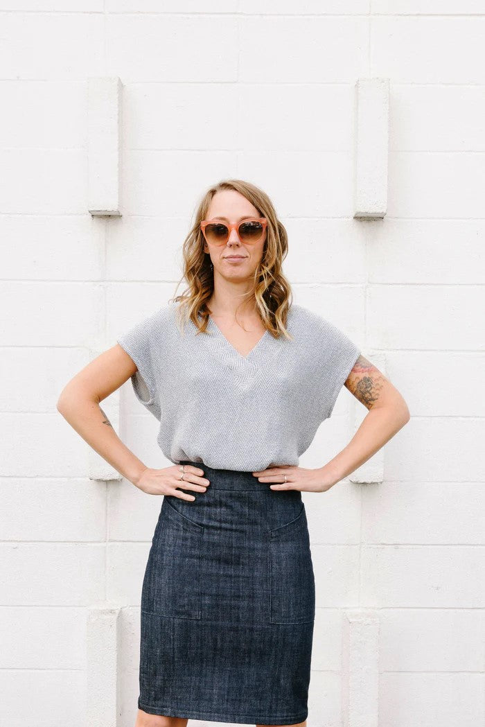 Tabor V-Neck Top Sewing Pattern by Sew House Seven