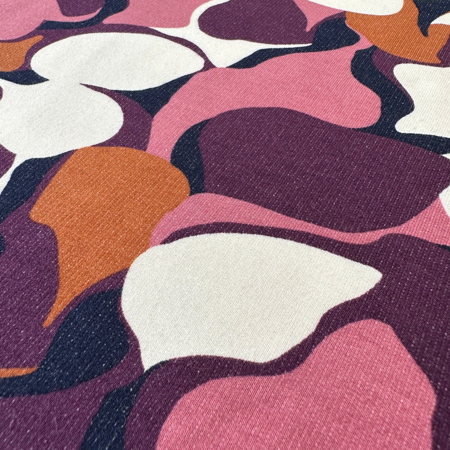 Abstract Soft Sweatshirt Fabric in Purple