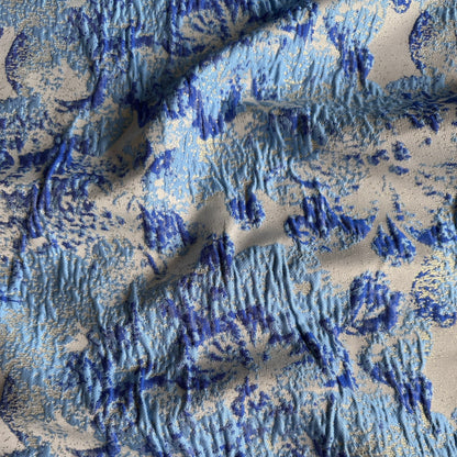 Sparkly Brocade Fabric in Blue - 2.15m Piece