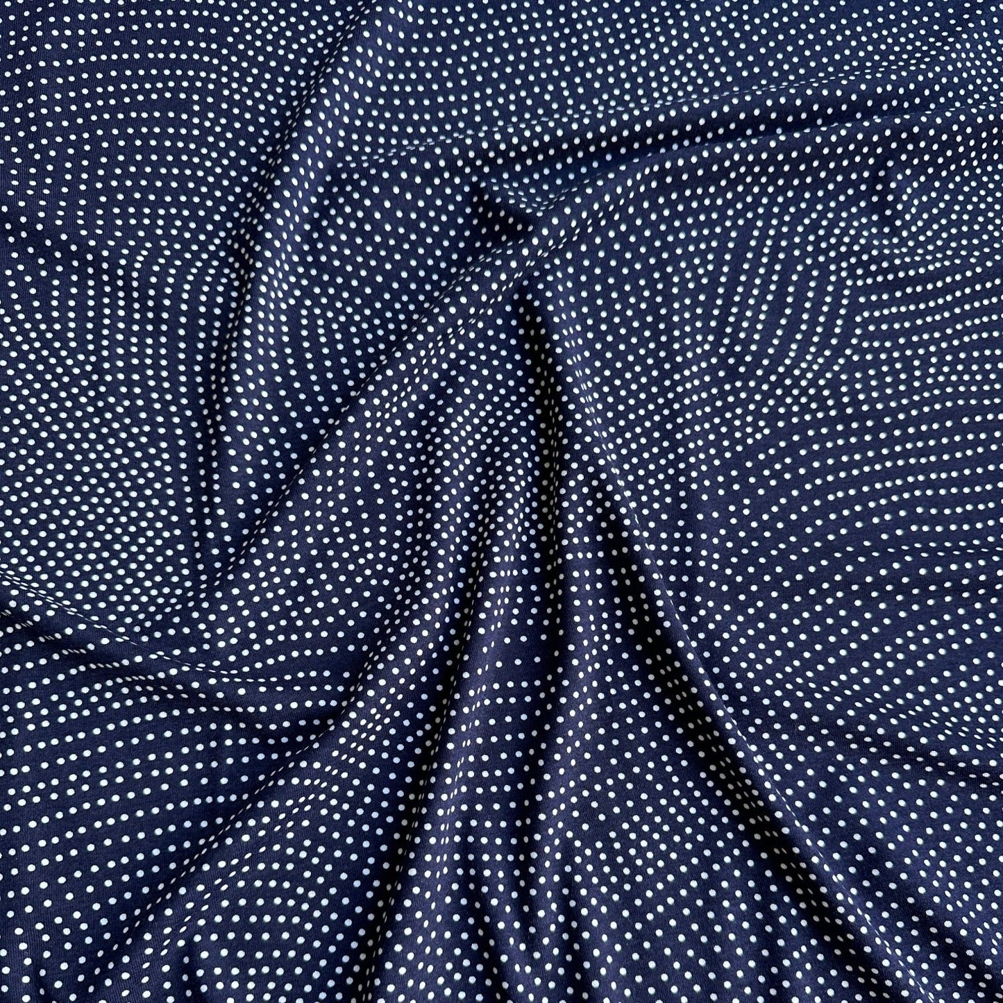 Spotty Viscose Jersey Fabric in Navy - 90cm Piece