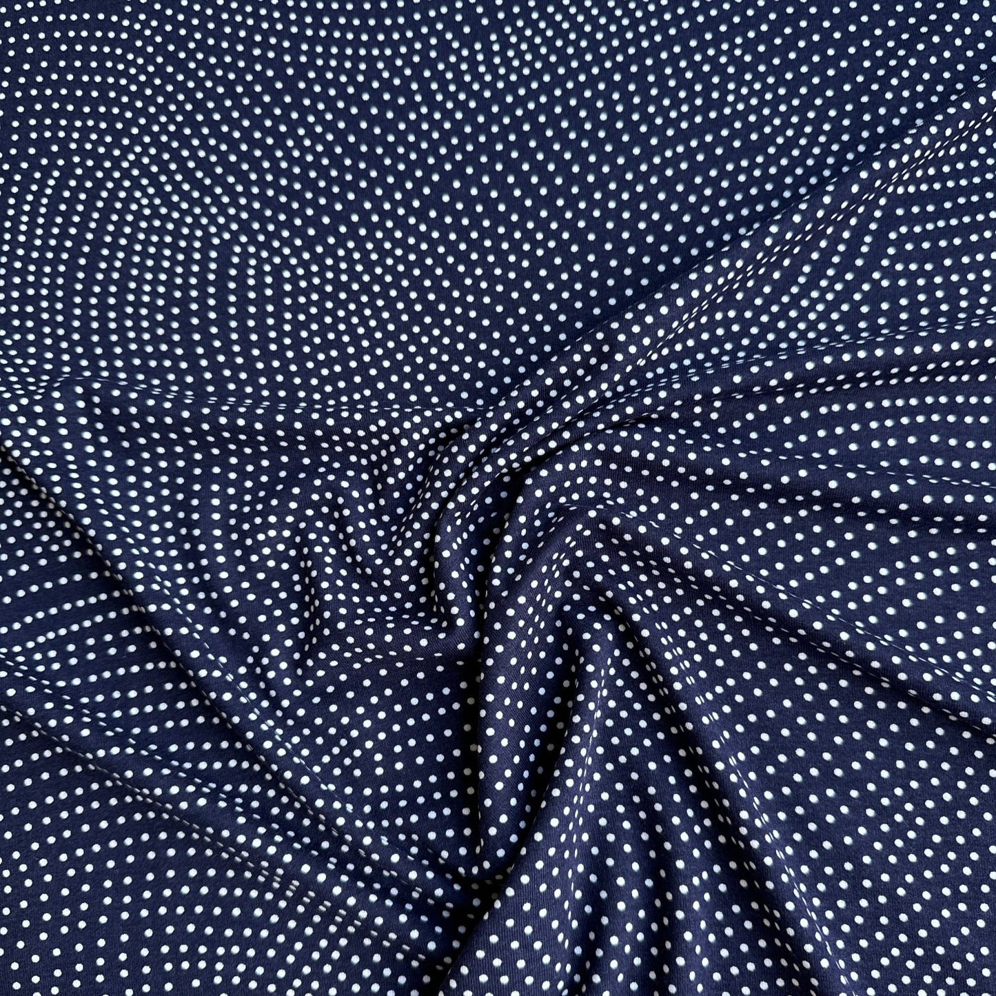 Spotty Viscose Jersey Fabric in Navy
